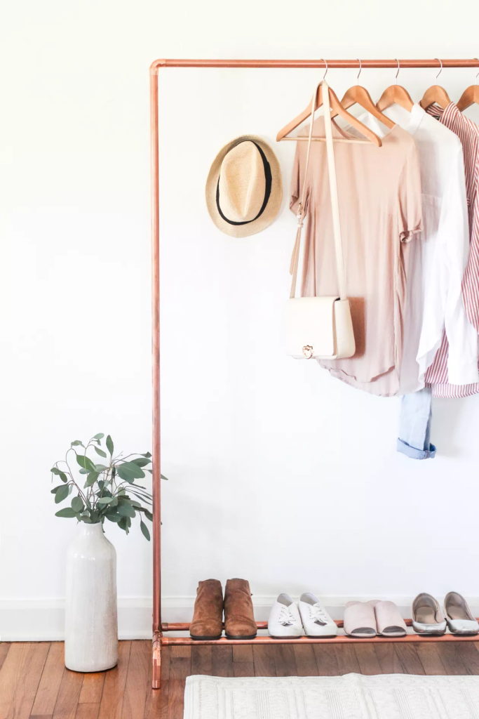 Copper clothing rack