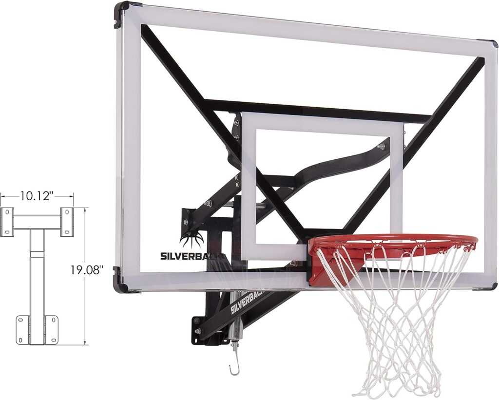 Basketball Hoops: Silverback NXT 54" Wall Mount Basketball Hoop with Adjustable Height and Fixed Design