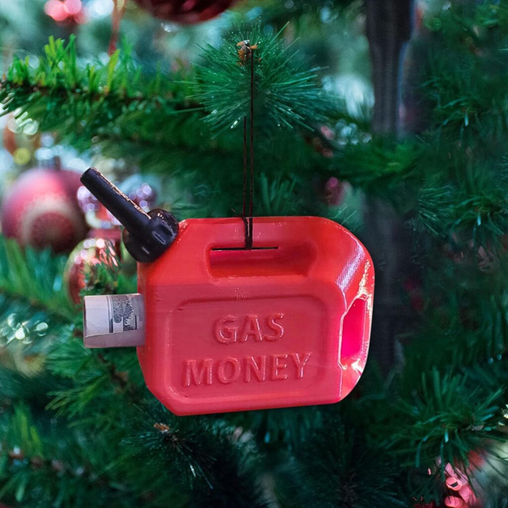 Christmas Tree Hanging Ornament - 2023 Gas Christmas Ornament, Funny Money Holder Ornament, Gas Can Ornament, Funny Memorable Holiday Decoration Gift