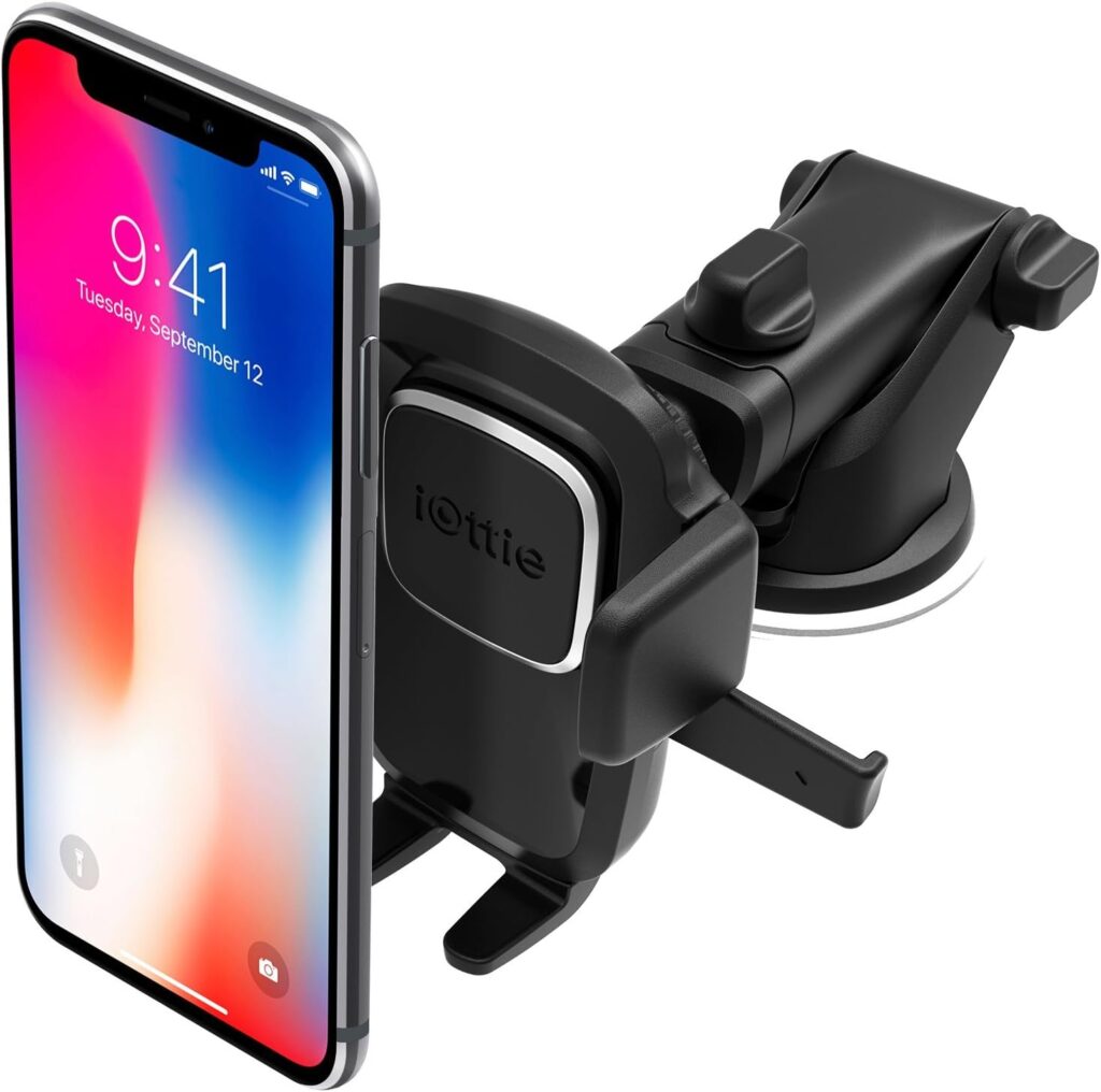 iOttie Easy One Touch 4 Dash Windshield Universal Car Mount Phone Holder Desk Stand for -iPhone, Samsung, Moto, Huawei, Nokia, LG, Smartphones, Black
