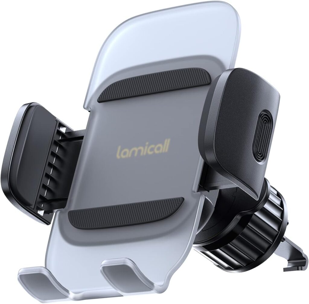 Lamicall Car Phone Holder Vent - Upgraded Spring Clip [Big Phone Friendly] Air Vent Cell Phone Mount for Car Hands Free Automobile Cradle Clip for iPhone, Android Smartphone, 4 to 7 Phone