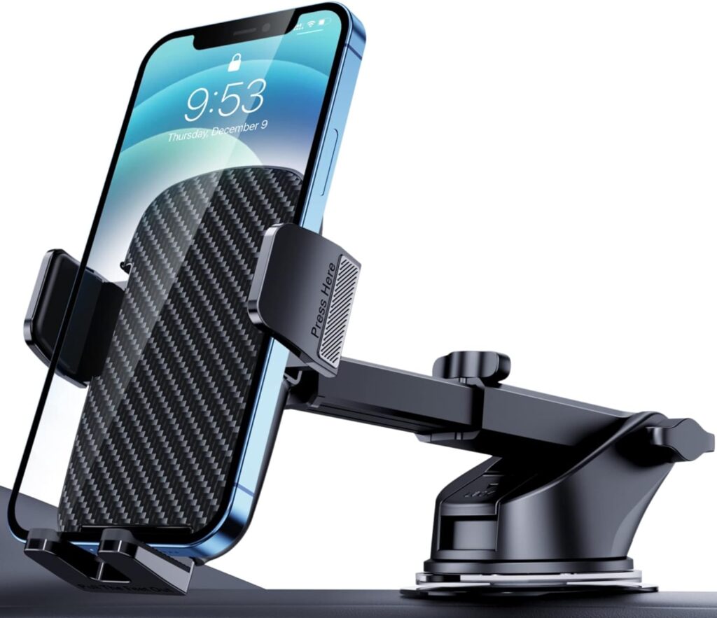 Phone Holder for Car [Military-Grade Suction]Phone Stand for Car Phone Holder Mount [Super Stable] Automobile Cell Phone Holder Car Mount for iPhone Universal Car Dashboard Mount Fit All Phone